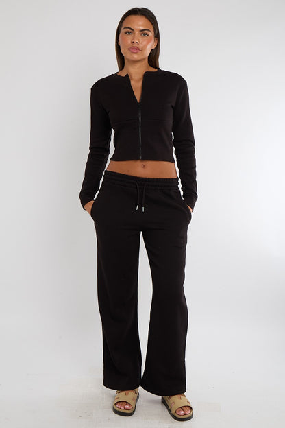 Corset Zip Up Sweatshirt and Joggers Tracksuit