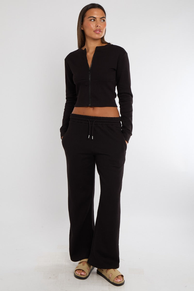 Corset Zip Up Sweatshirt and Joggers Tracksuit