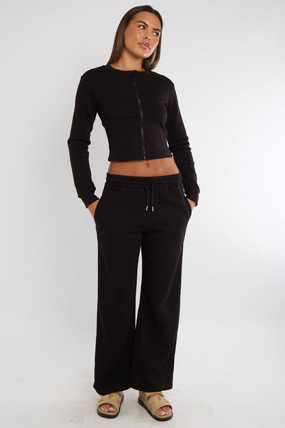 Corset Zip Up Sweatshirt and Joggers Tracksuit