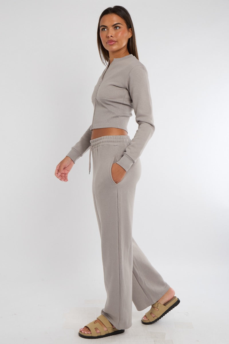 Corset Zip Up Sweatshirt and Joggers Tracksuit