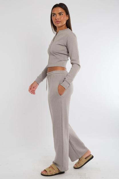 Corset Zip Up Sweatshirt and Joggers Tracksuit