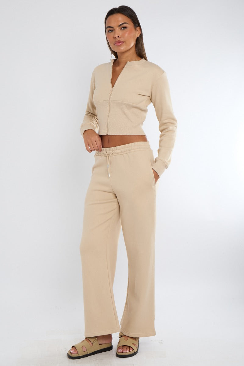 Corset Zip Up Sweatshirt and Joggers Tracksuit