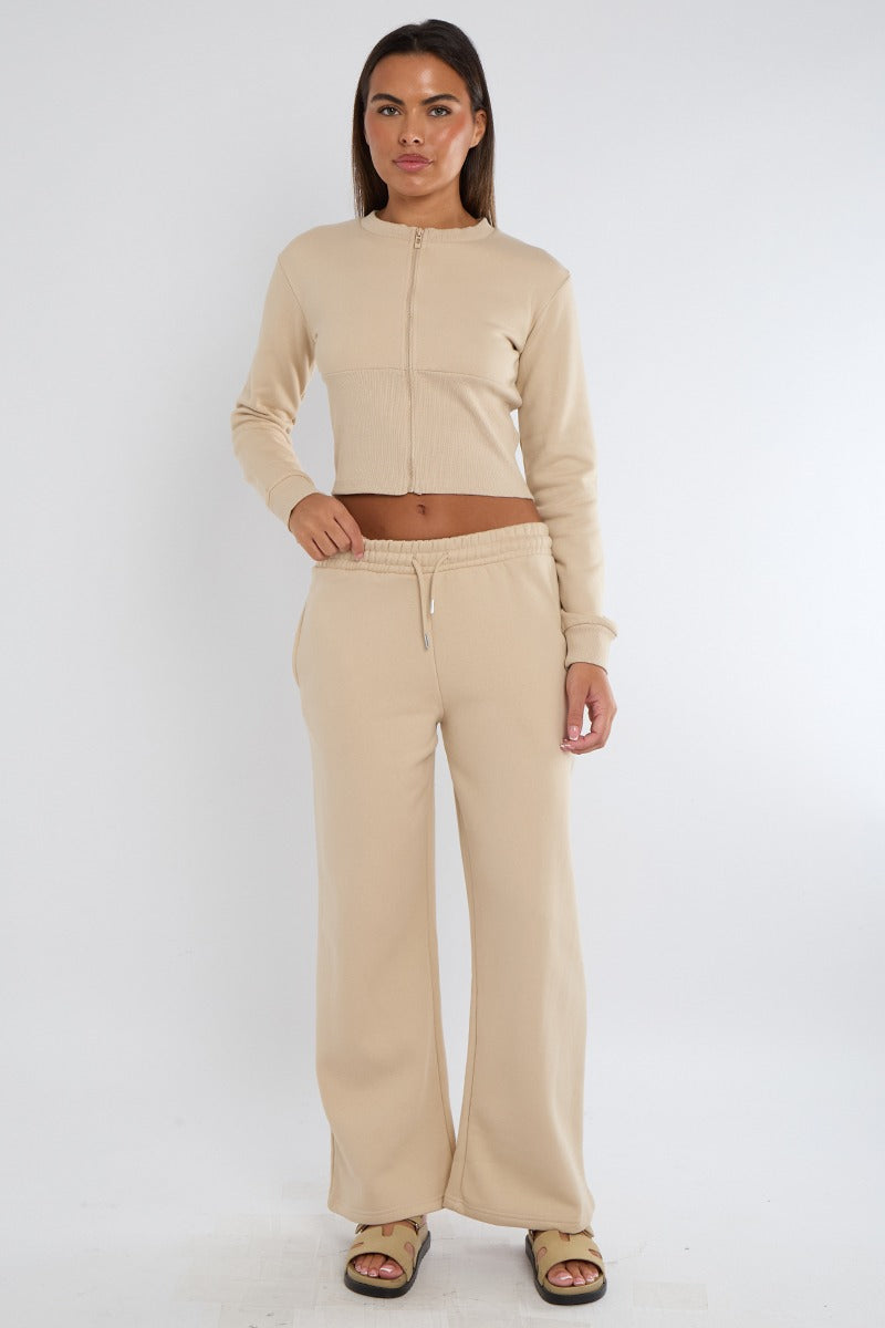 Corset Zip Up Sweatshirt and Joggers Tracksuit