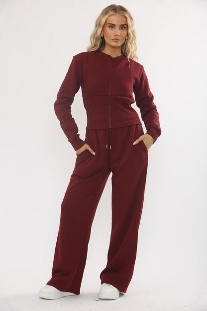 Corset Zip Up Sweatshirt and Joggers Tracksuit