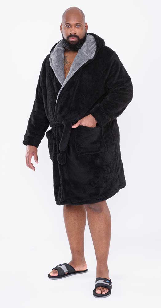 Duke D555 Premium Soft Dressing Gown with Hood Loungewear Robe Plus Size