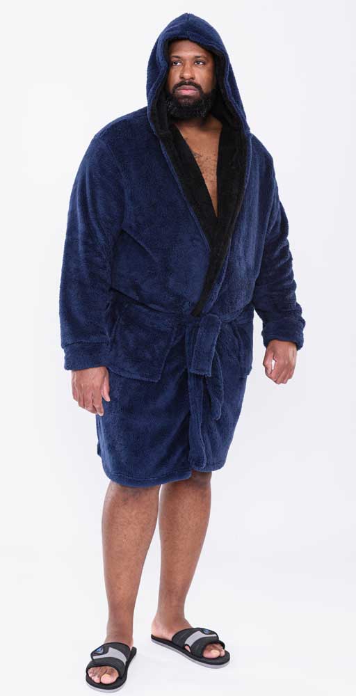 Duke D555 Premium Soft Dressing Gown with Hood Loungewear Robe Plus Size