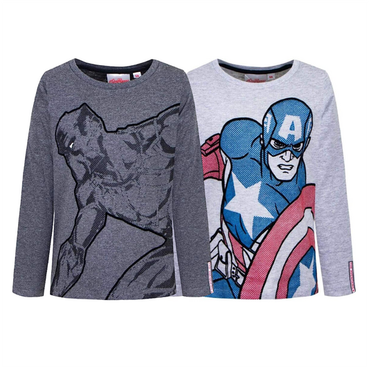 Marvel Avengers Captain America Black Panther Long Sleeve T-Shirt