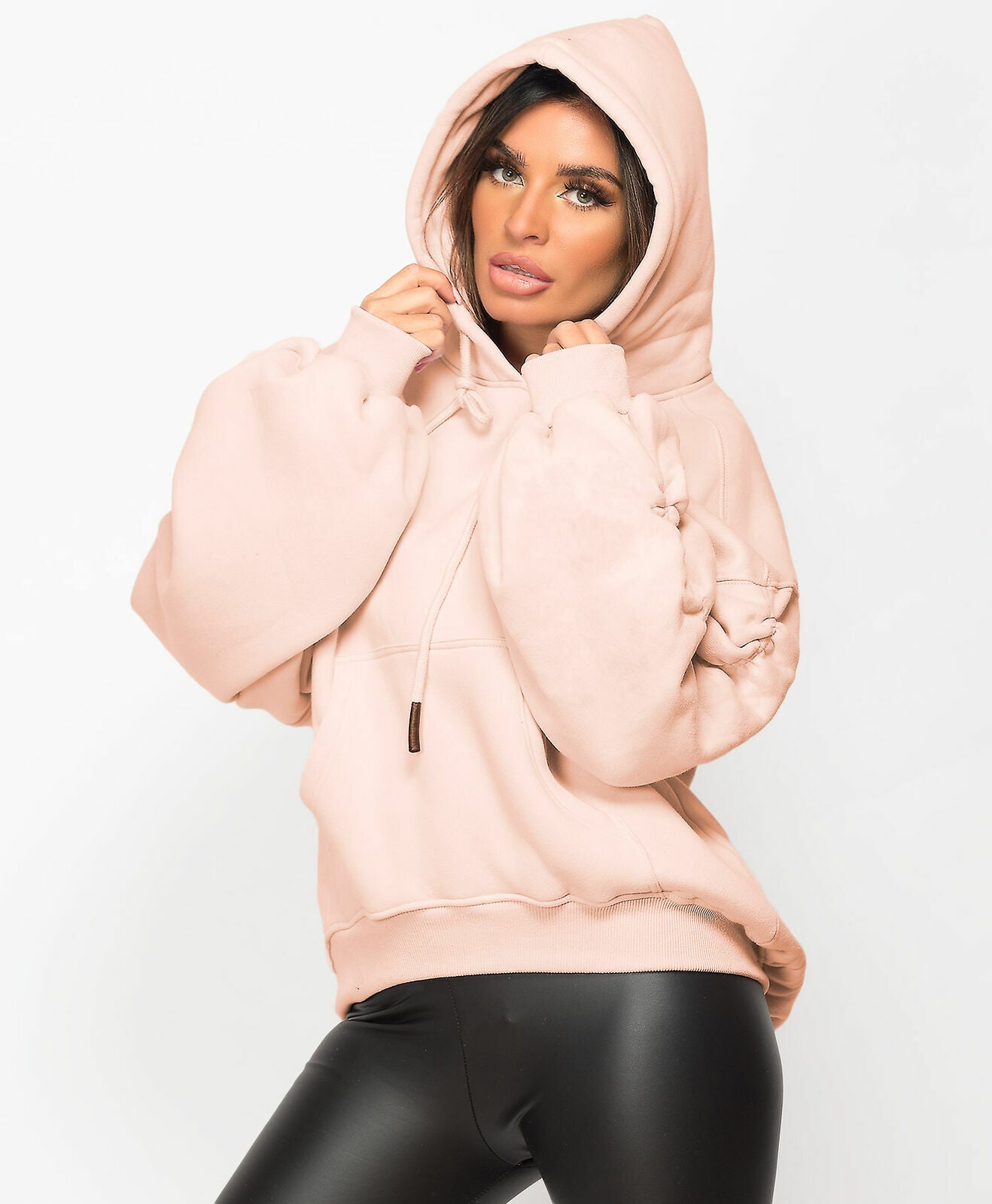 Ruched Sleeve Hoodie