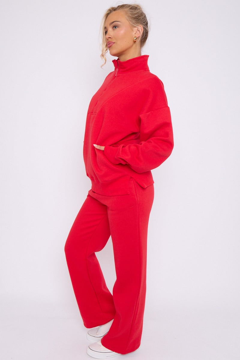 Half Zip Sweatshirt and Straight Leg Joggers Lounge Set