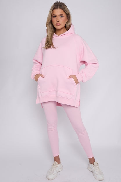 Oversized Hoodie & Ribbed Leggings Set - 19 colours