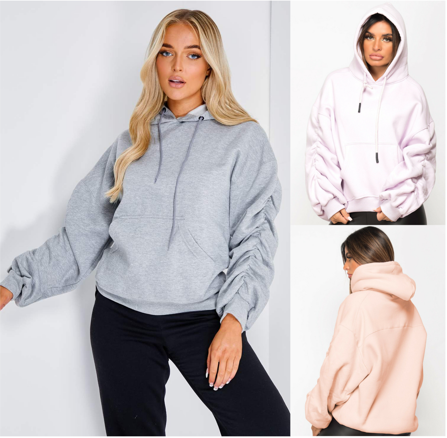 Ruched Sleeve Hoodie