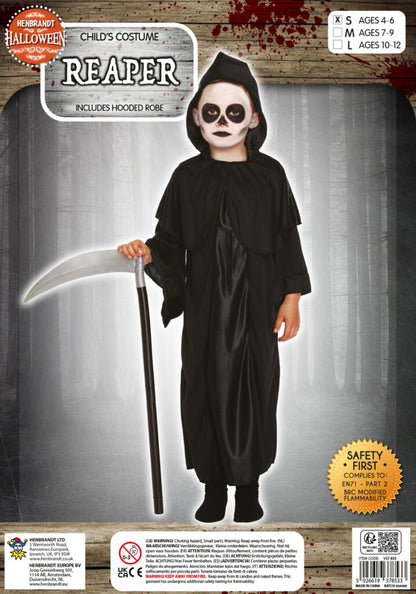 Kids Black Reaper Halloween Costume 7-12 years