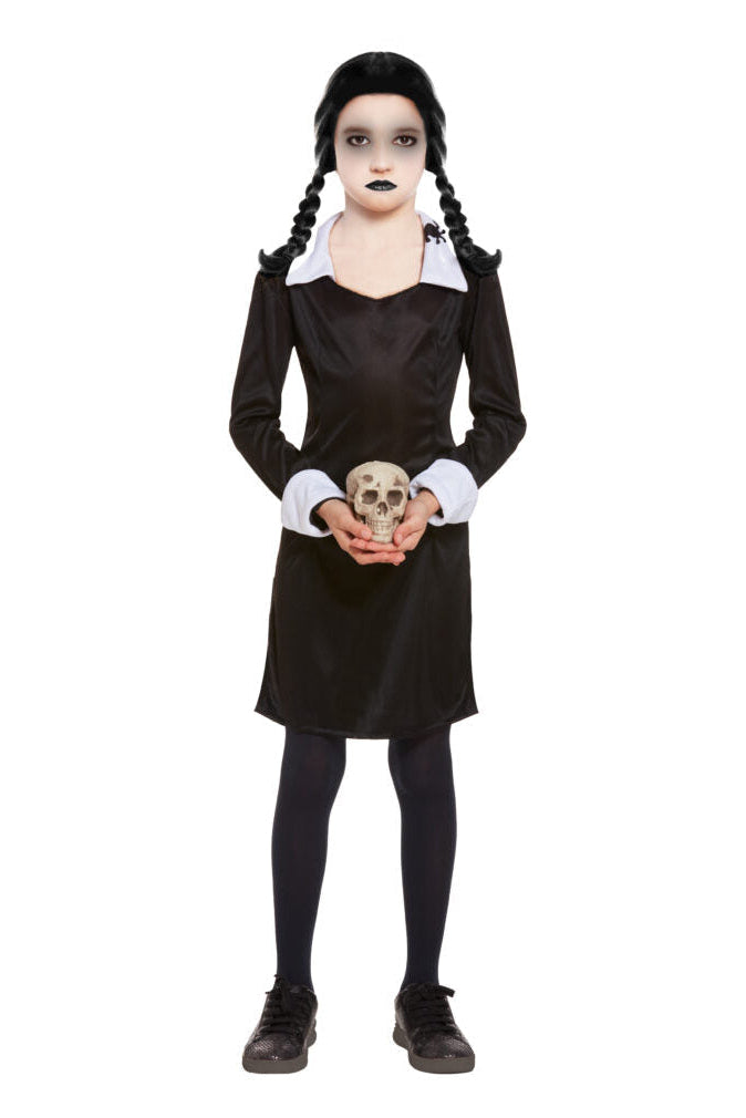 Kids Scary Daughter Wednesday Addams Family Costume