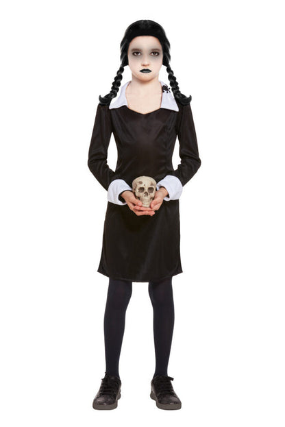 Kids Scary Daughter Wednesday Addams Family Costume