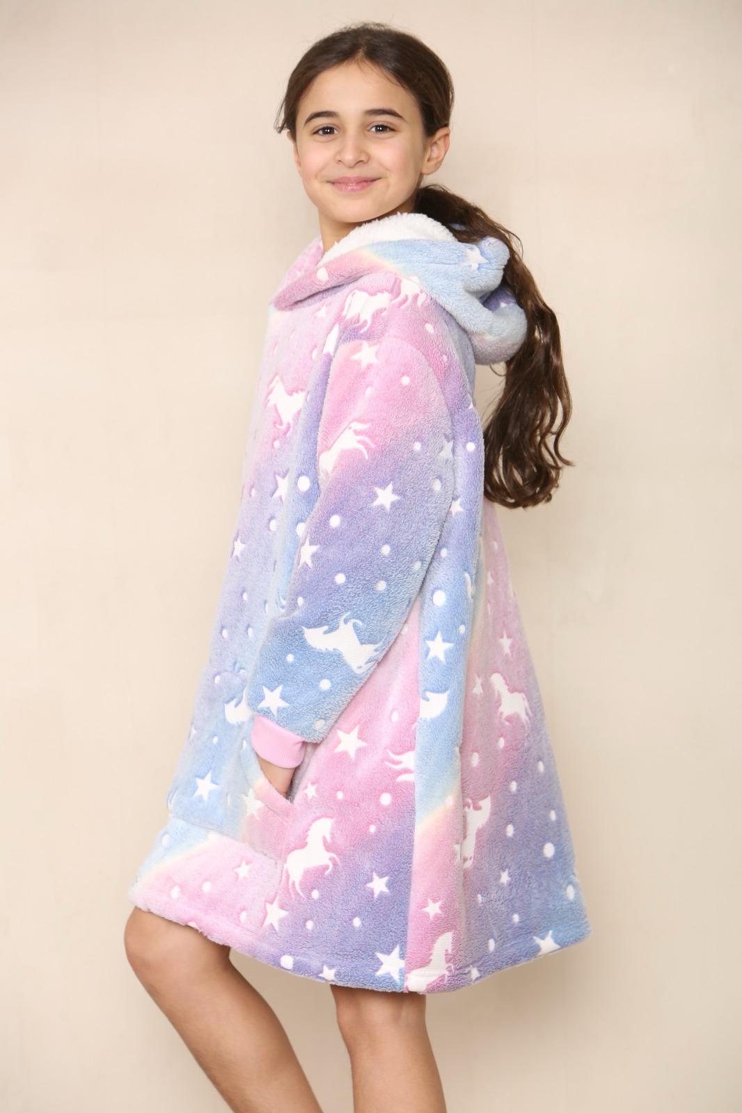 Kids Oversized Hoodie Glow in Dark Soft Blanket Hoodies UK