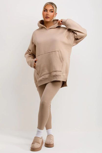 Oversized Hoodie & Ribbed Leggings Set - 19 colours