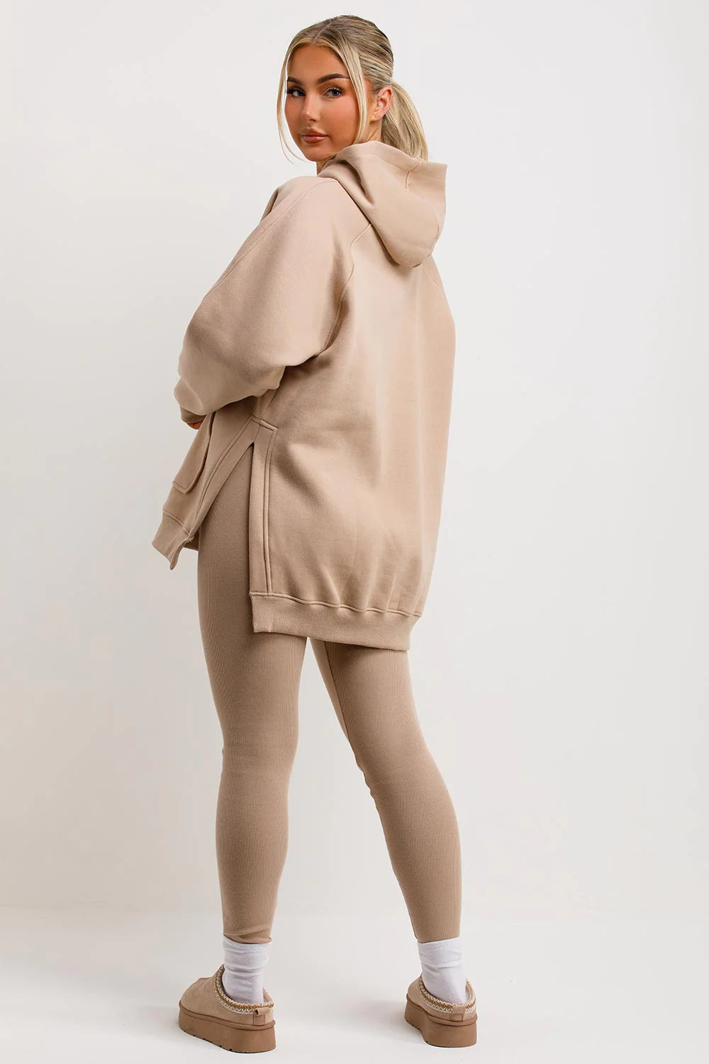 Oversized Hoodie & Ribbed Leggings Set - 19 colours