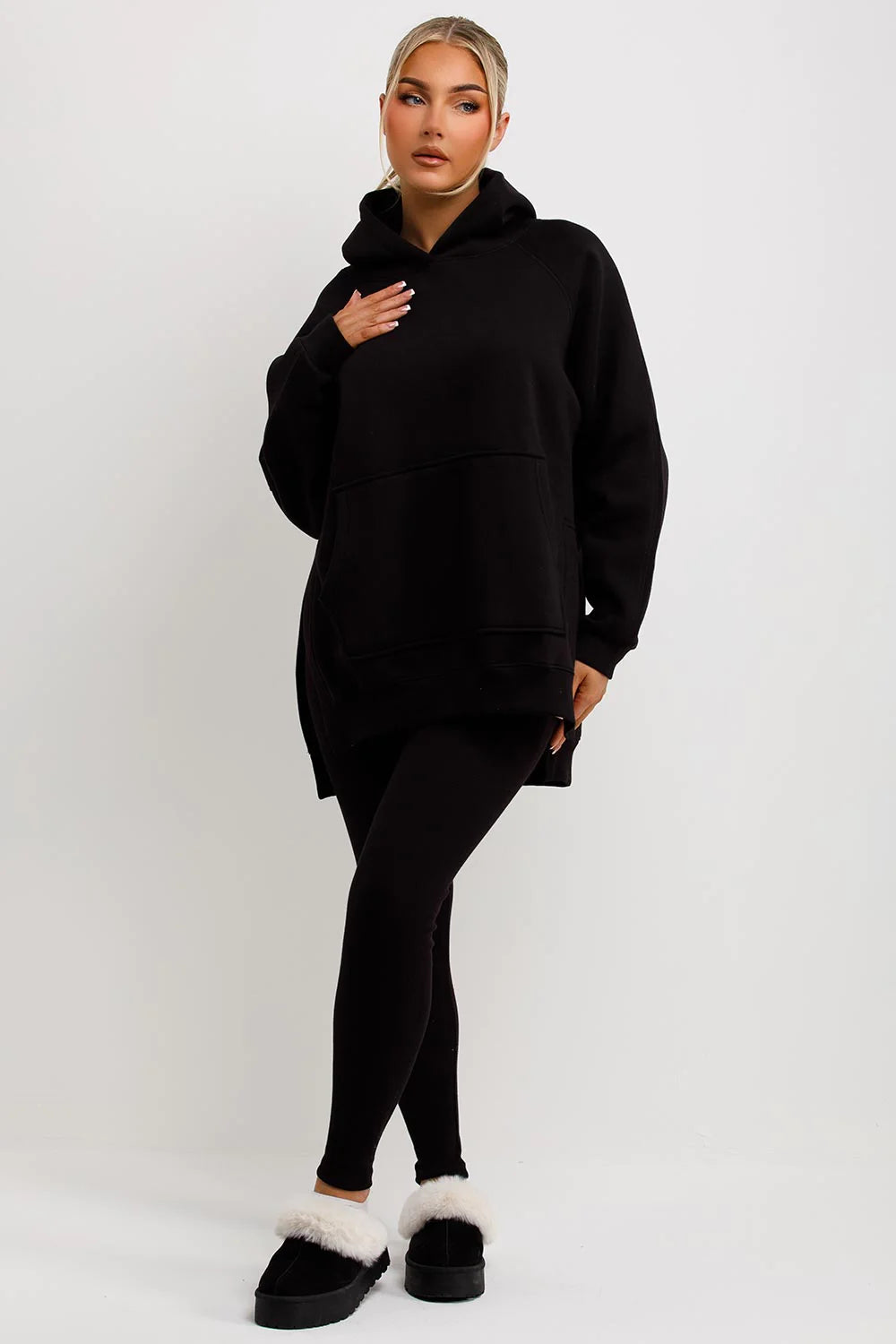 Oversized Hoodie & Ribbed Leggings Set - 19 colours