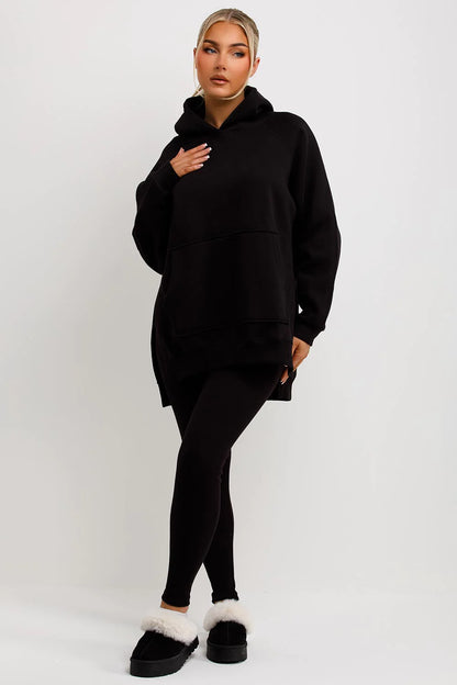 Oversized Hoodie & Ribbed Leggings Set - 19 colours