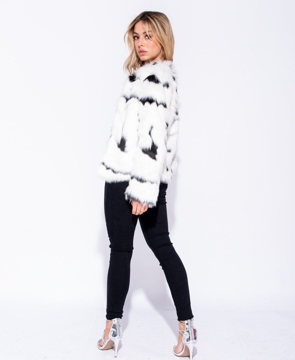 Faux Fur Jacket Formal Evening Party Satin Lined Coat