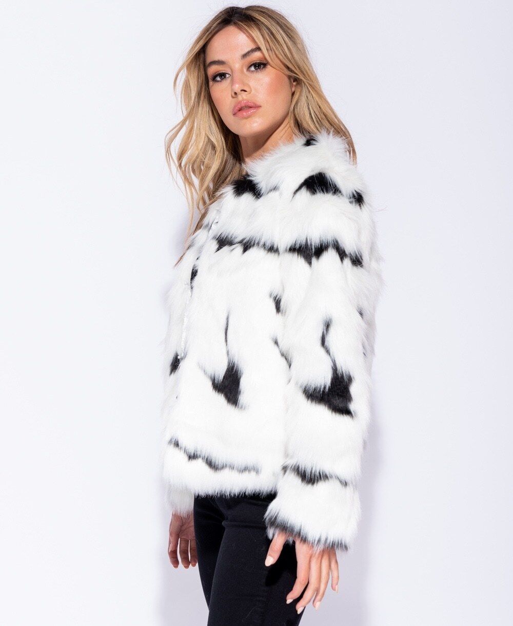 Faux Fur Jacket Formal Evening Party Satin Lined Coat