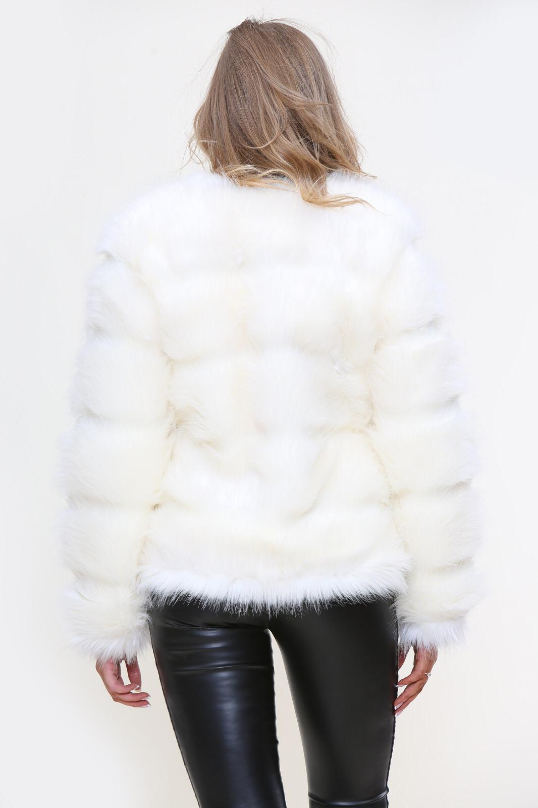 Faux Fur Jacket Formal Evening Party Satin Lined Coat