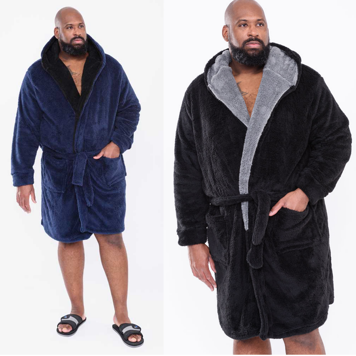 Duke D555 Premium Soft Dressing Gown with Hood Loungewear Robe Plus Si