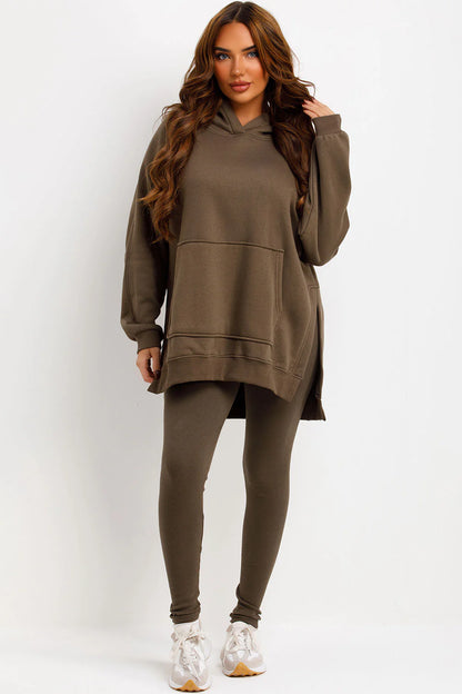 Oversized Hoodie & Ribbed Leggings Set - 19 colours
