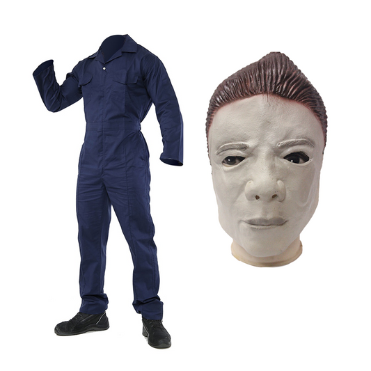 Unisex Kids Halloween Mike Myers Costume Overalls & Mask Set
