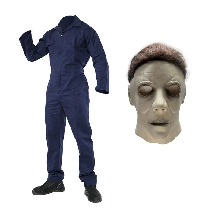 Ensemble costume d’Halloween Mike Myers pour enfant unisexe avec salopette et masque