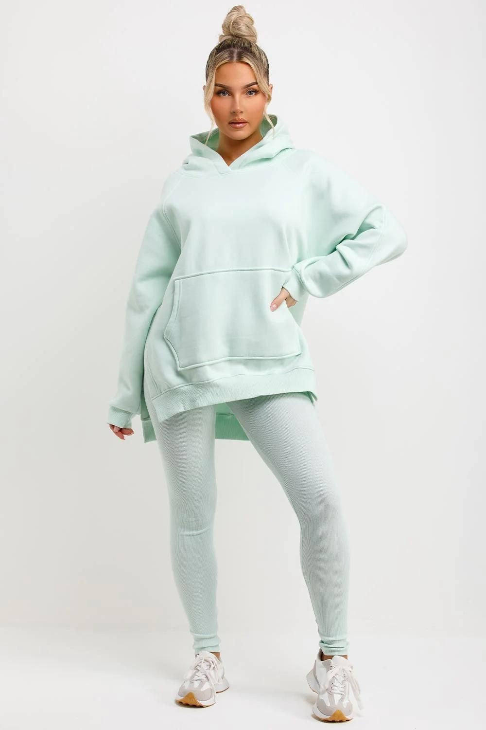 Oversized Hoodie & Ribbed Leggings Set - 19 colours