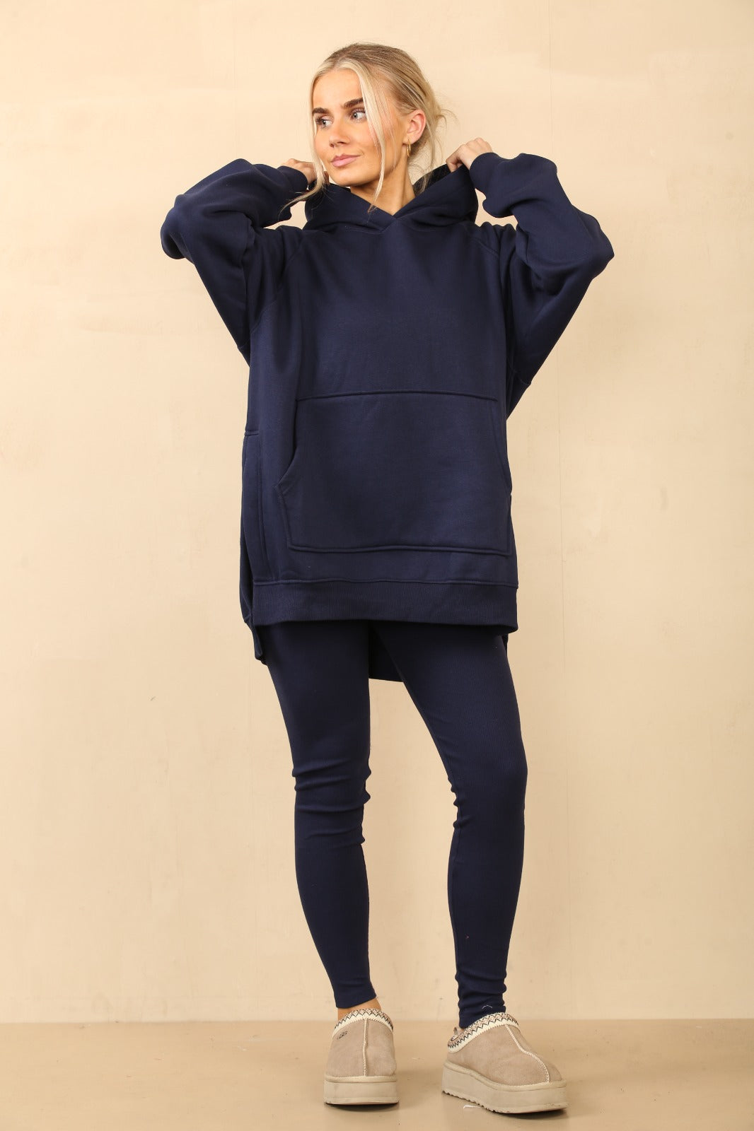 Oversized Hoodie & Ribbed Leggings Set - 19 colours