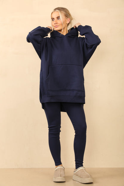 Oversized Hoodie & Ribbed Leggings Set - 19 colours
