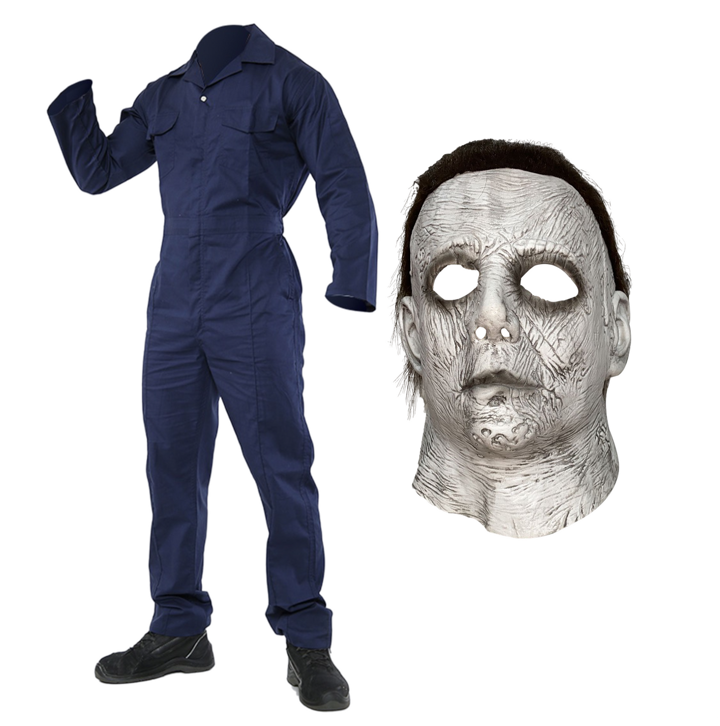 Unisex Adult Halloween Mike Myers Costume Overalls & Mask Set