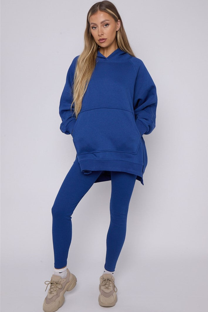Oversized Hoodie & Ribbed Leggings Set - 19 colours