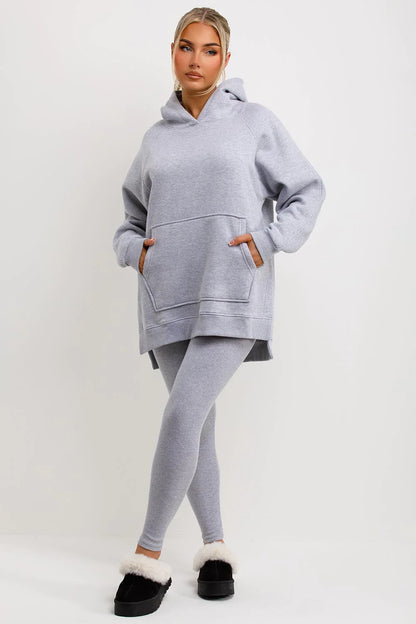 Oversized Hoodie & Ribbed Leggings Set - 19 colours