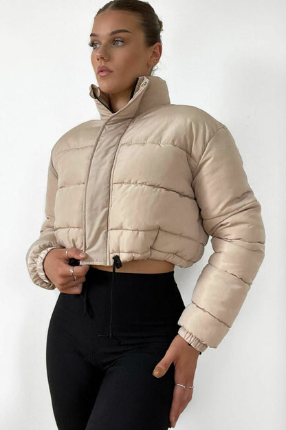 Cropped Puffer Coat Padded Quilted Jacket