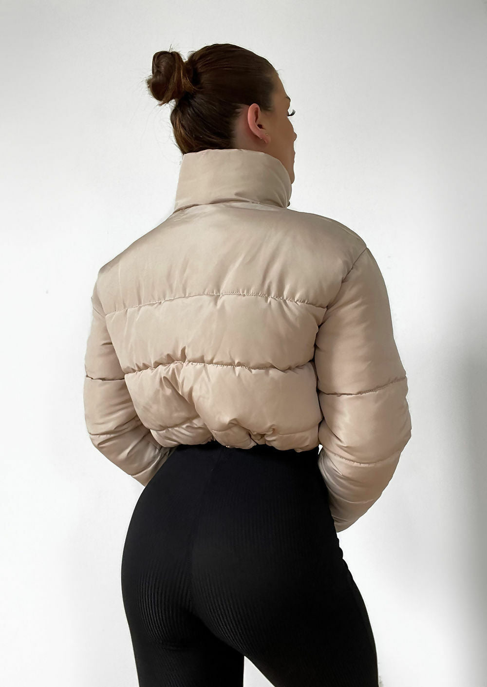 Cropped Puffer Coat Padded Quilted Jacket