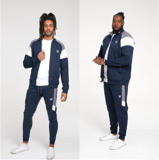 D555 Duke Couture Tracksuit Full Zip Two-Tone Navy Sweatshirt and Joggers