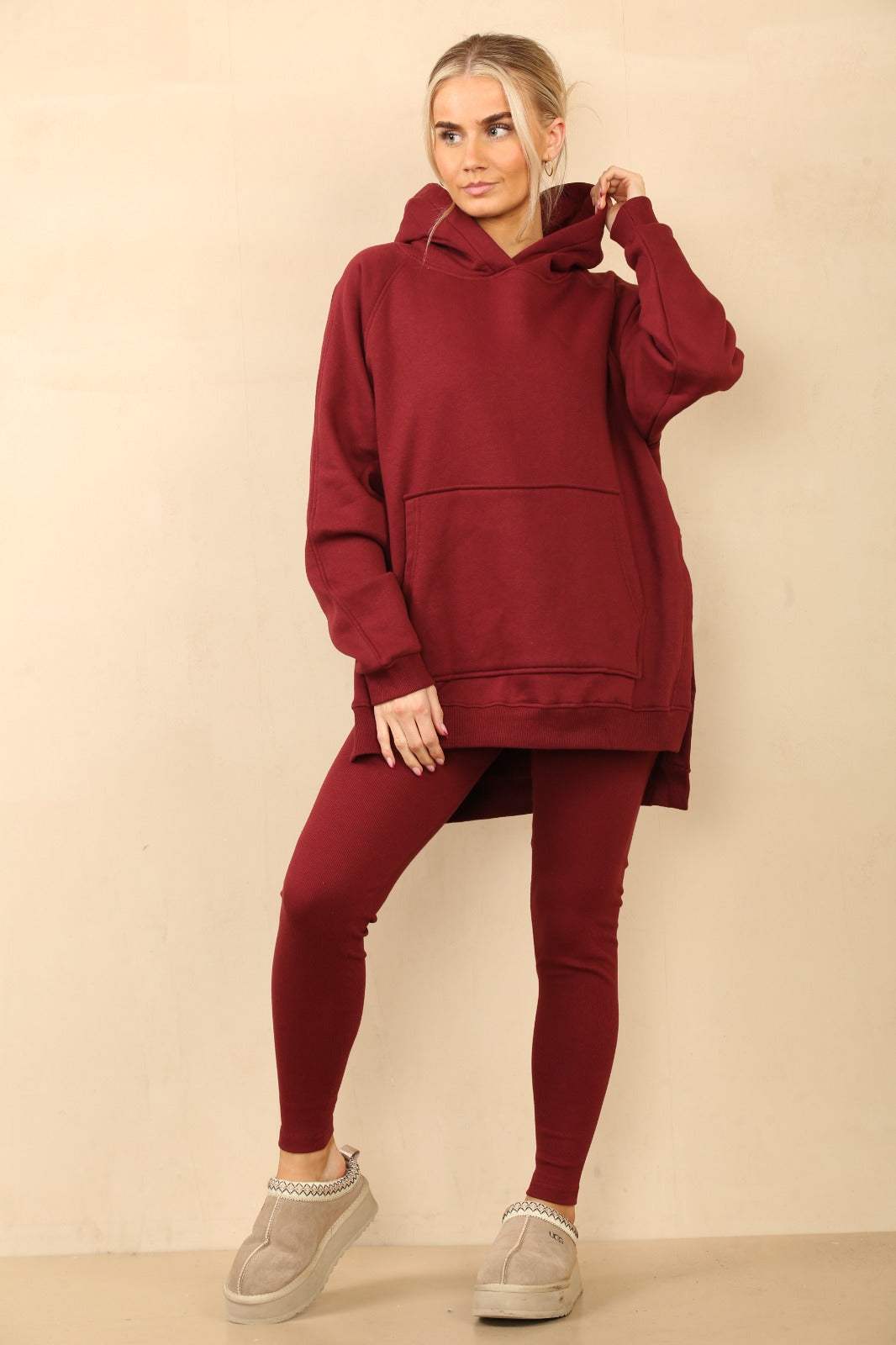 Oversized Hoodie & Ribbed Leggings Set - 19 colours