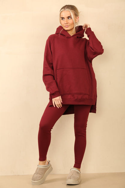 Oversized Hoodie & Ribbed Leggings Set - 19 colours