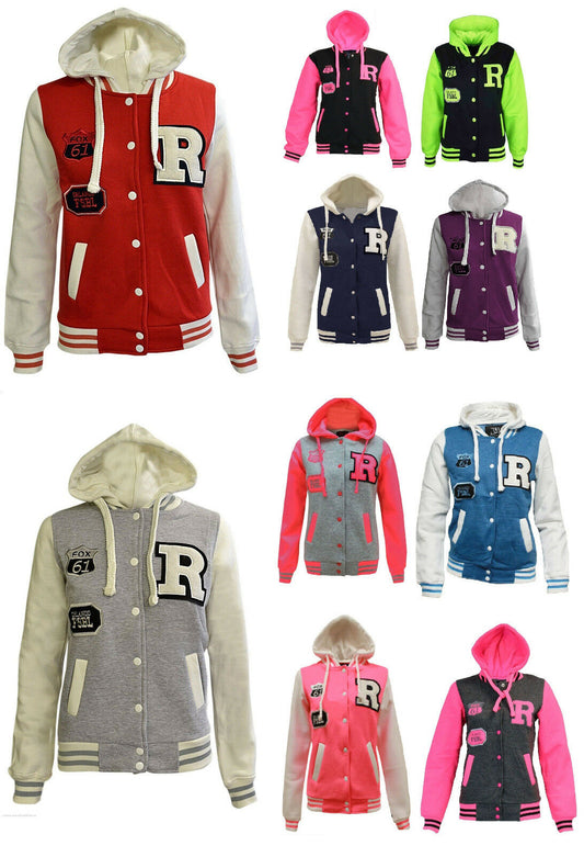 Children's "R" Logo Baseball Jackets. These Are Perfect For The Cooler Summer Days. They Are Press Stud Fastened At The Front.The Cuffs And Waist band Are Ribbed Elastic. 2 Pockets At the Front. Available In Sizes 3-14 In Multiple colours.