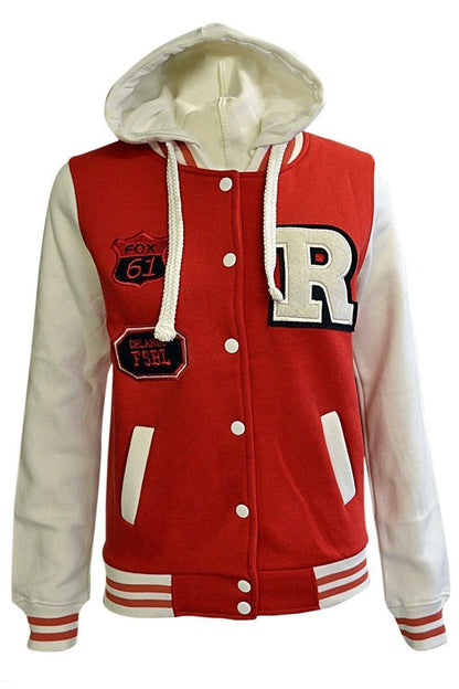 Children's "R" Logo Baseball Jackets. These Are Perfect For The Cooler Summer Days. They Are Press Stud Fastened At The Front.The Cuffs And Waist band Are Ribbed Elastic. 2 Pockets At the Front. Available In Sizes 3-14 In Red & White Option