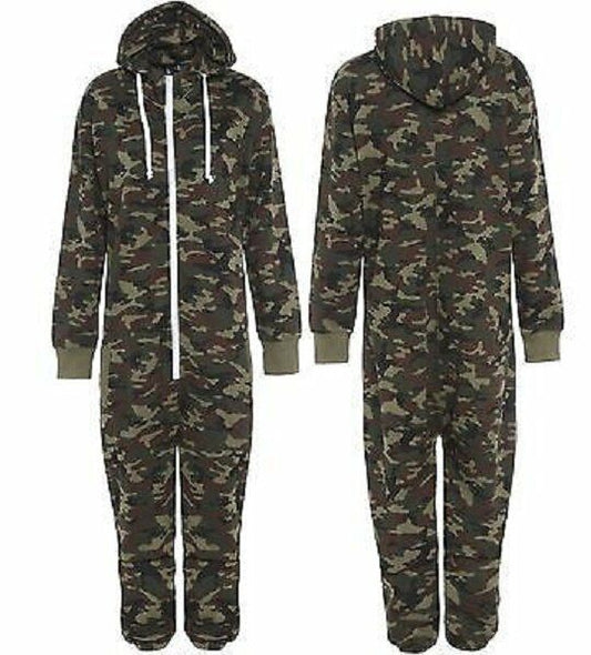 Adult Army Hooded Onesies. They Are Zip Front Neck to Just Below Waist. They Are To Be Worn Loosely. Sizes Small To 3 X-Large.