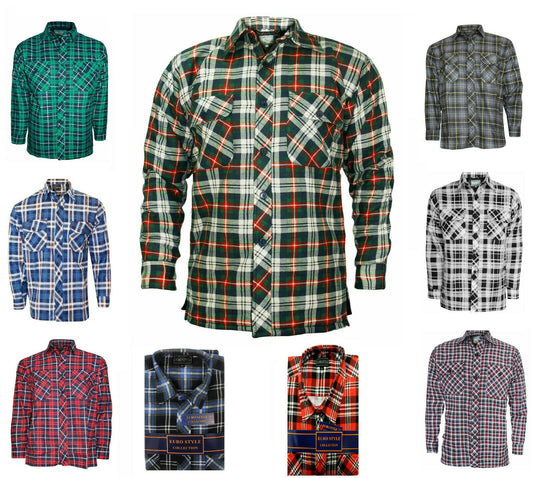Men's Lumberjack Flannel Checked Shirts. Sizes Medium To X-Large.