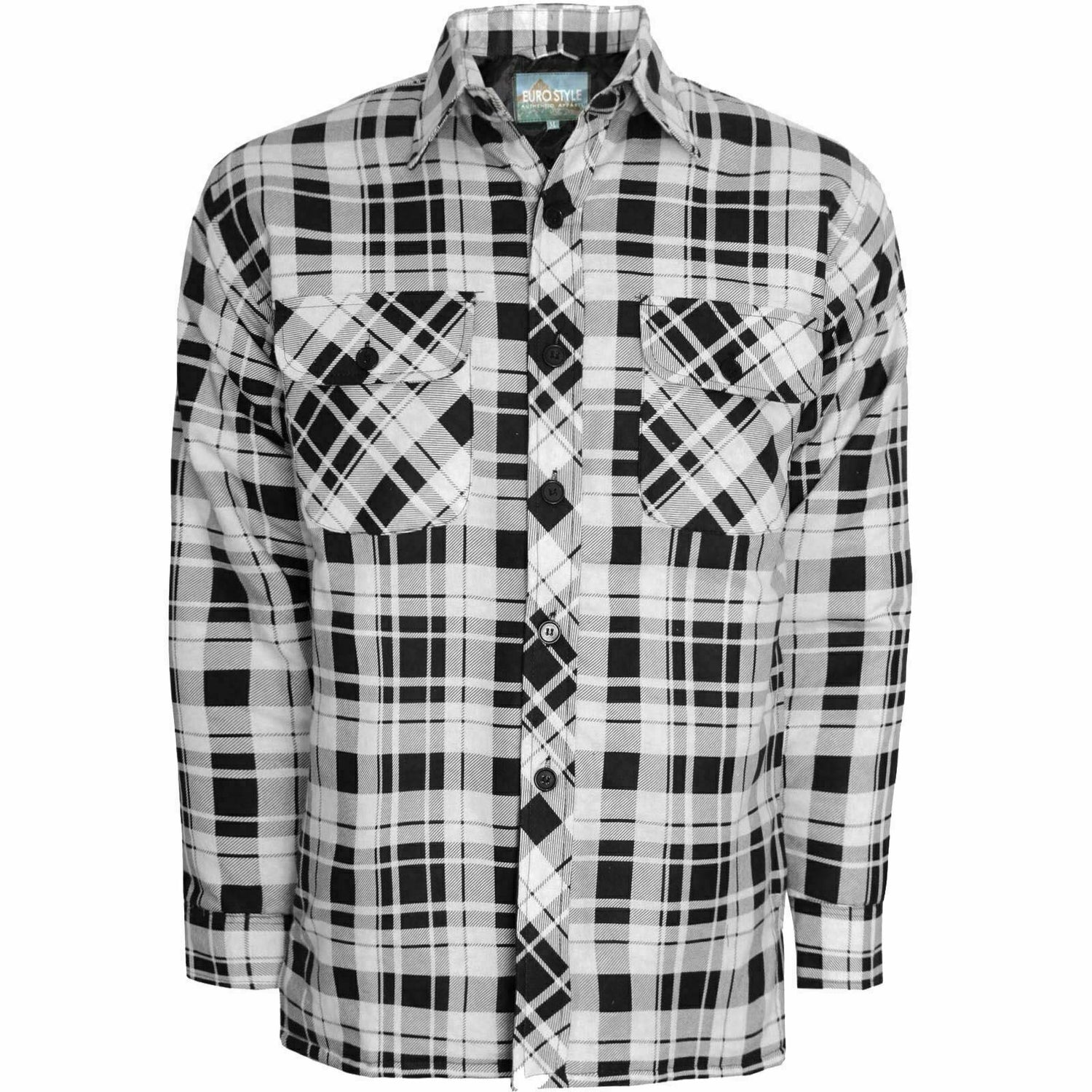 Men's Lumberjack Flannel Shirt In Black and White Check.