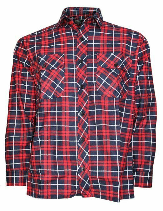 Men's Lumberjack Flannel Shirt In Red & Navy Check.