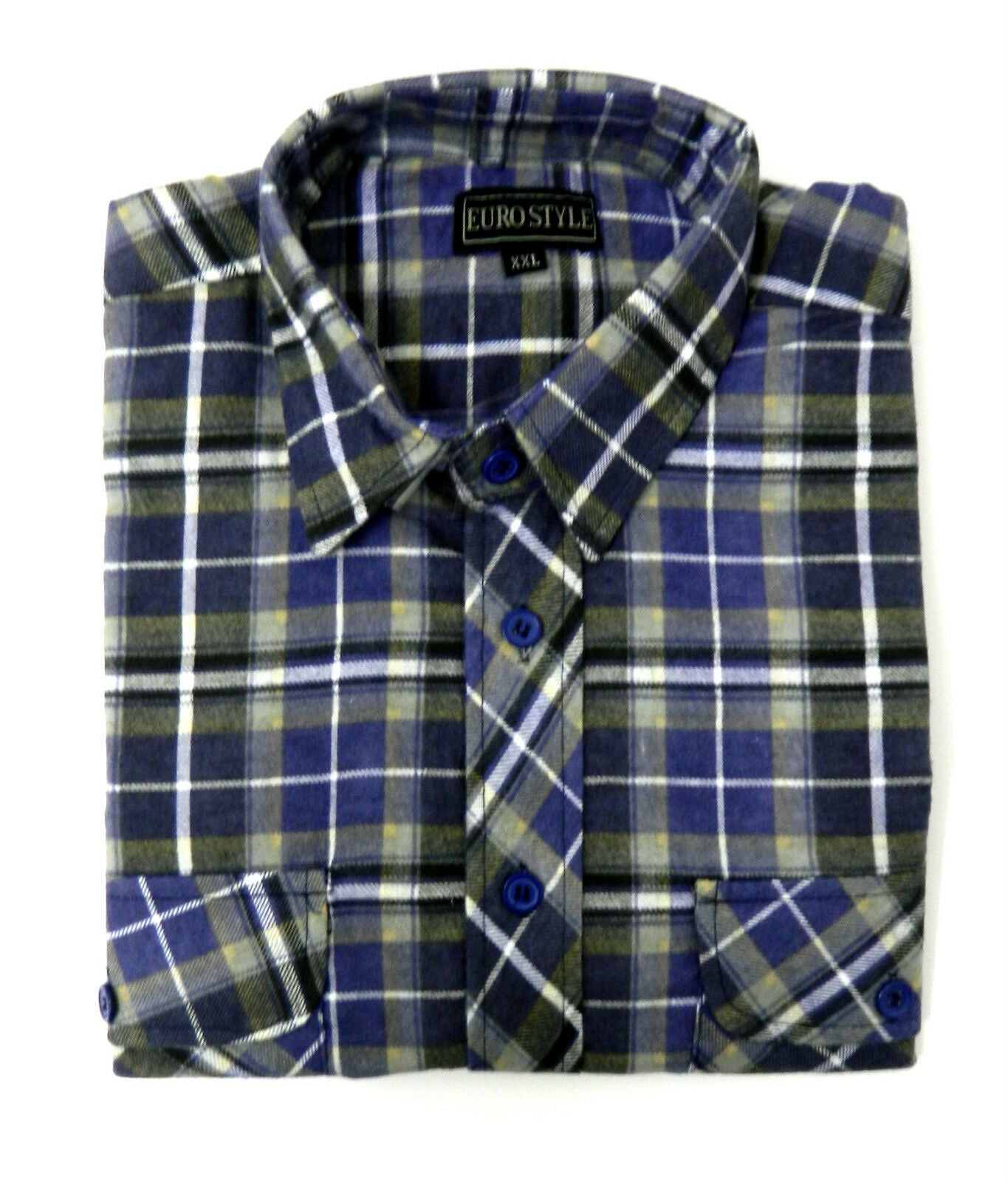 Men's Lumberjack Flannel Shirt In Blue & Green Check.