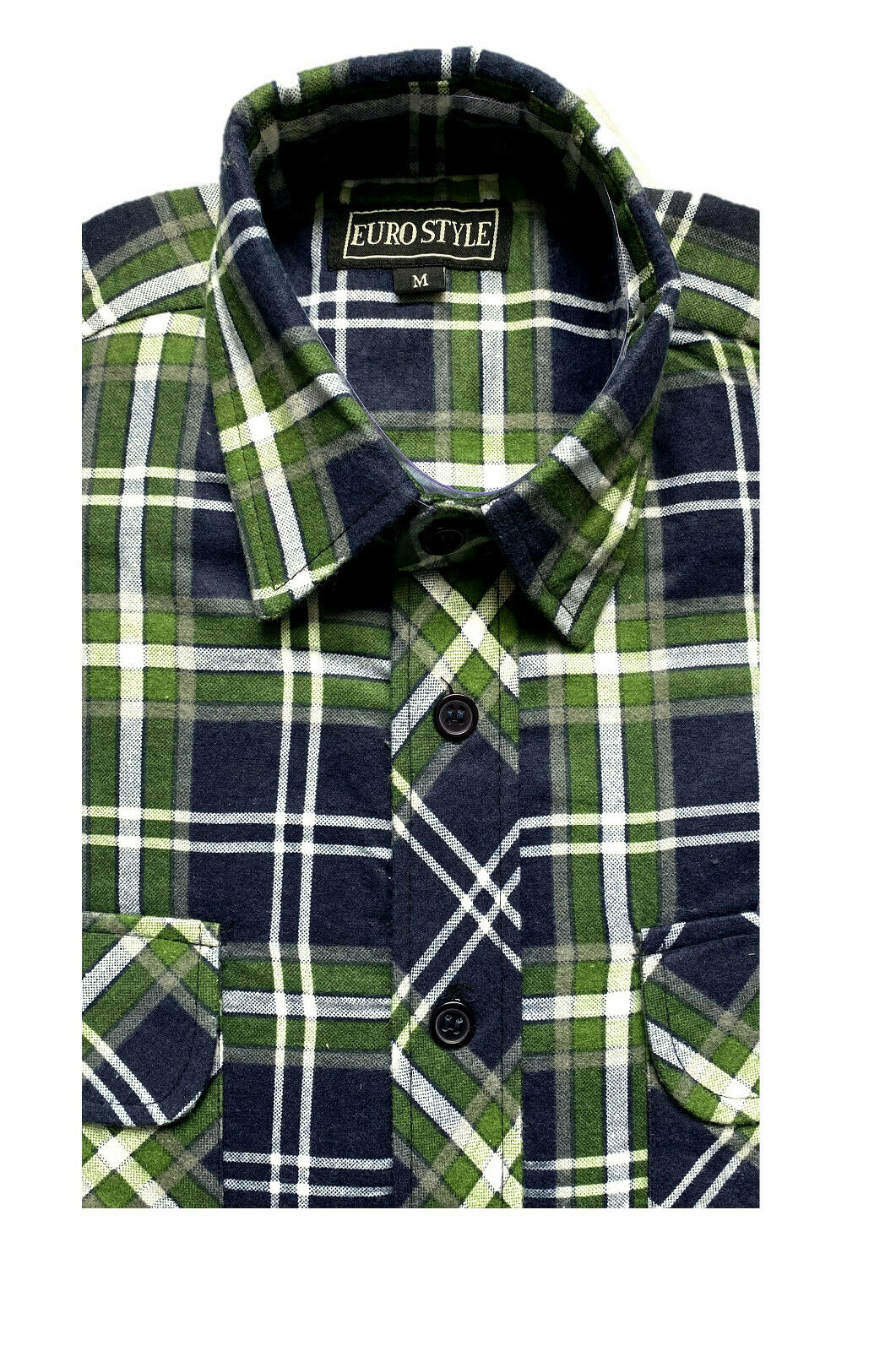 Men's Lumberjack Shirt In Green & Navy Check.