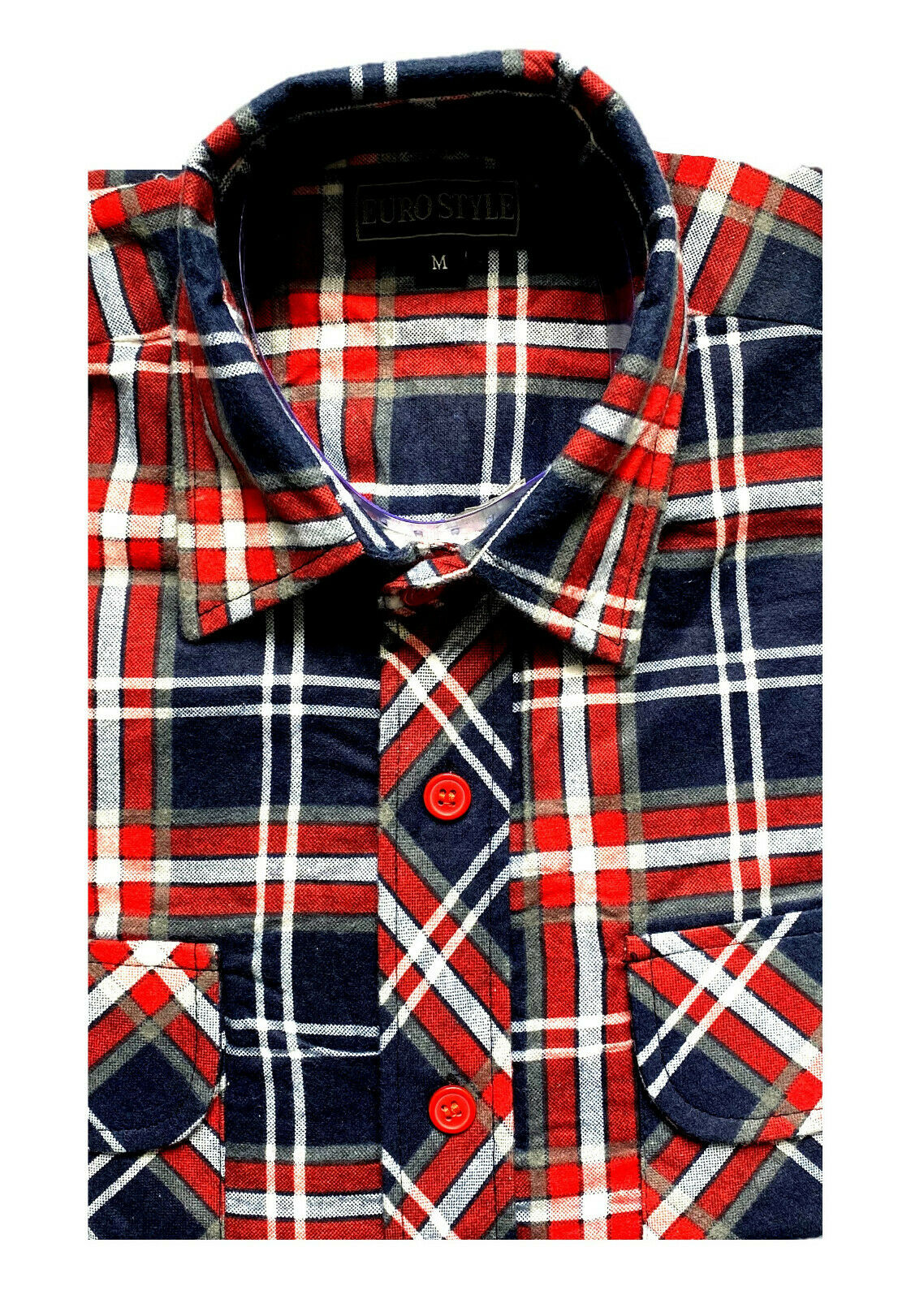 Men's Lumberjack Flannel Shirt In Red & Blue Check.